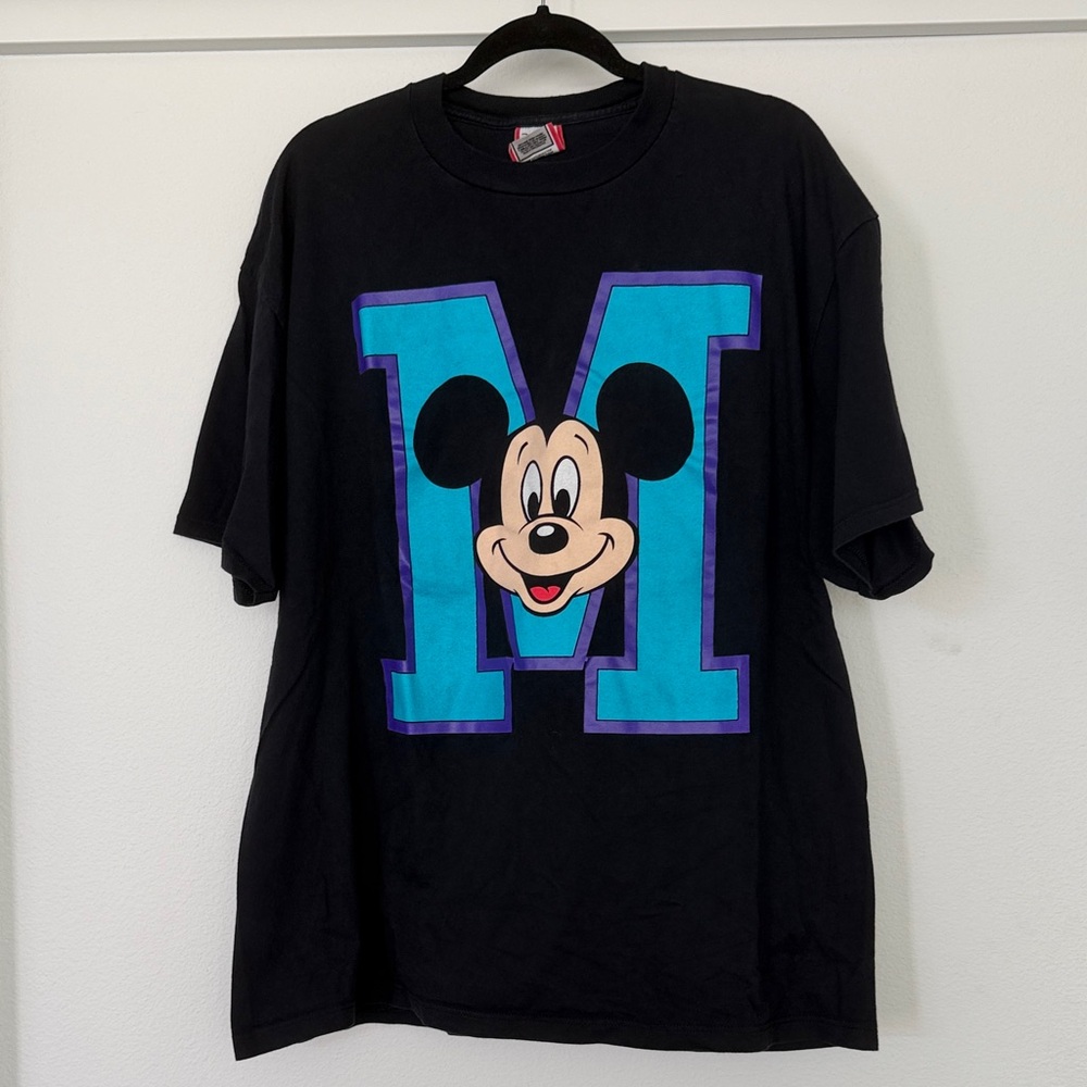 Disney Black T-Shirt with Mickey Mouse Tag